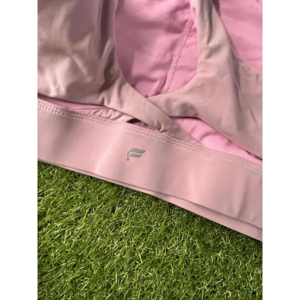 Fabletics Pink Sports‎ Bra Large L cross Back Straps